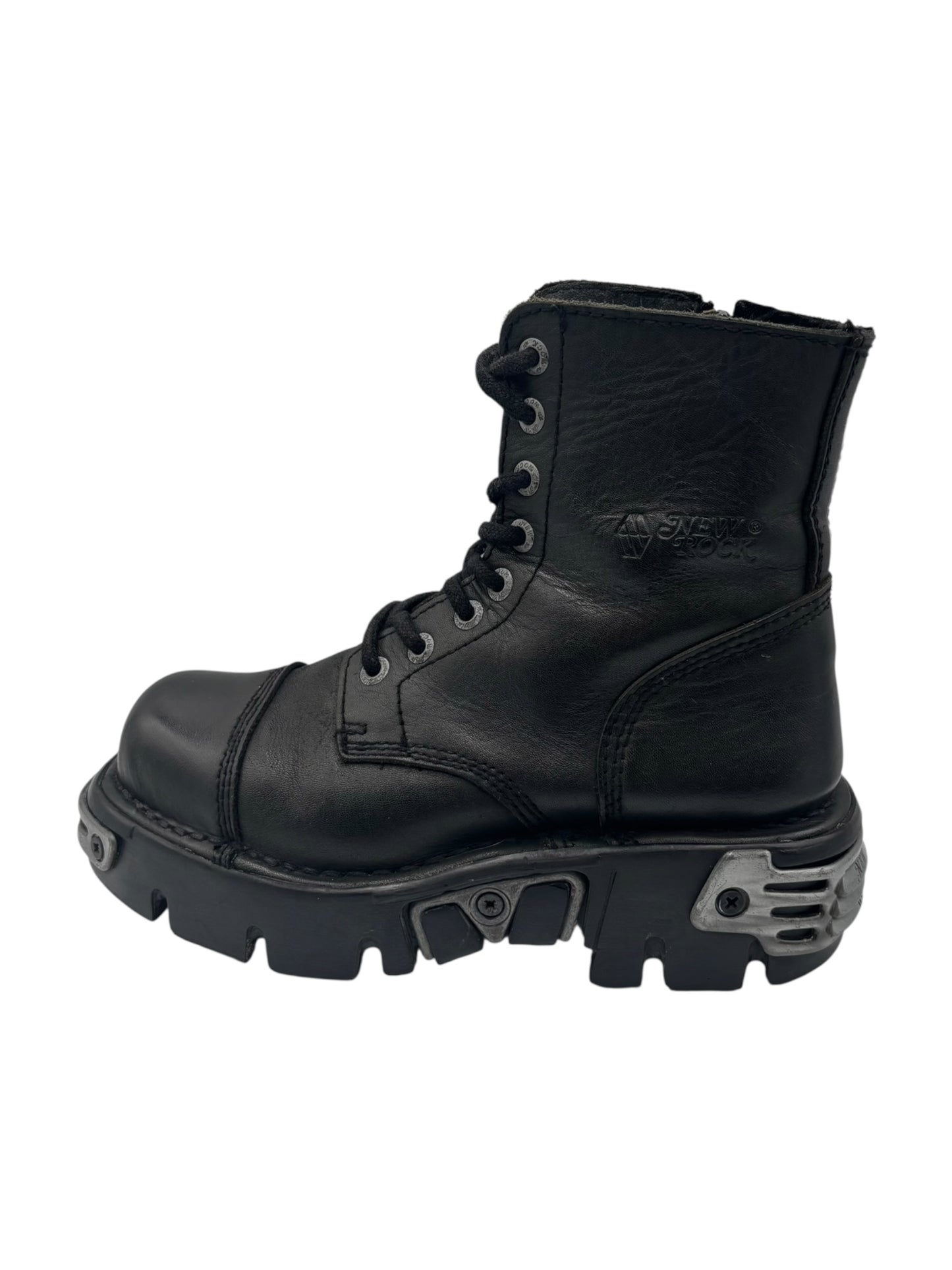 New Rock mili lace-up leather platform boots size 38