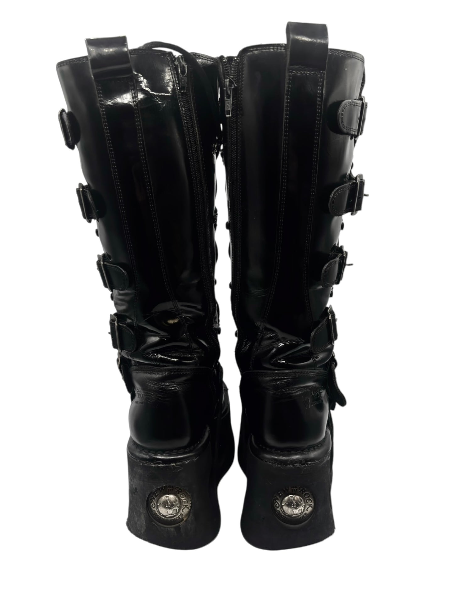 Vintage New Rock knee high neptuno leather boots size 38