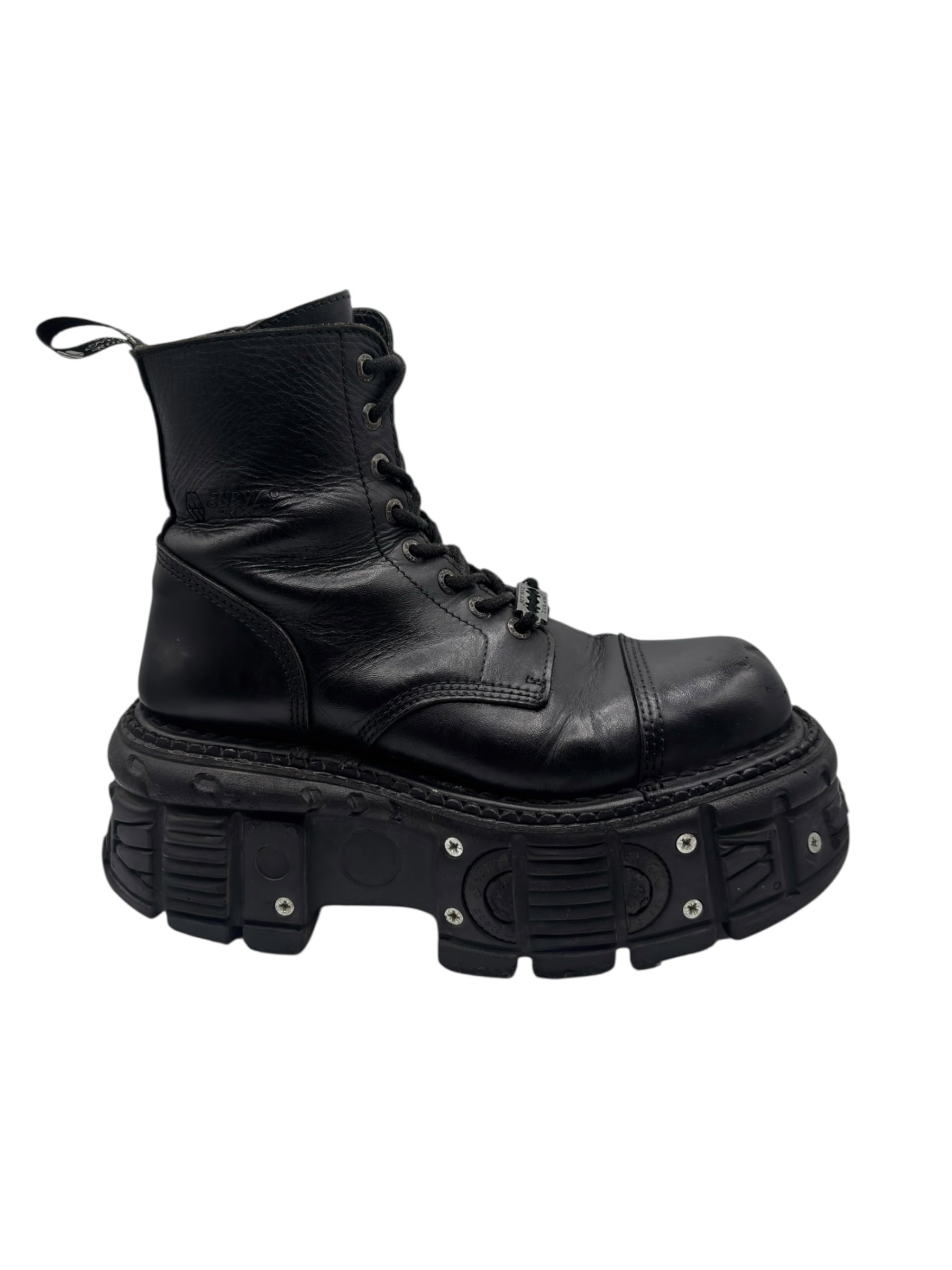 New Rock techno lace-up leather platform boots size 41