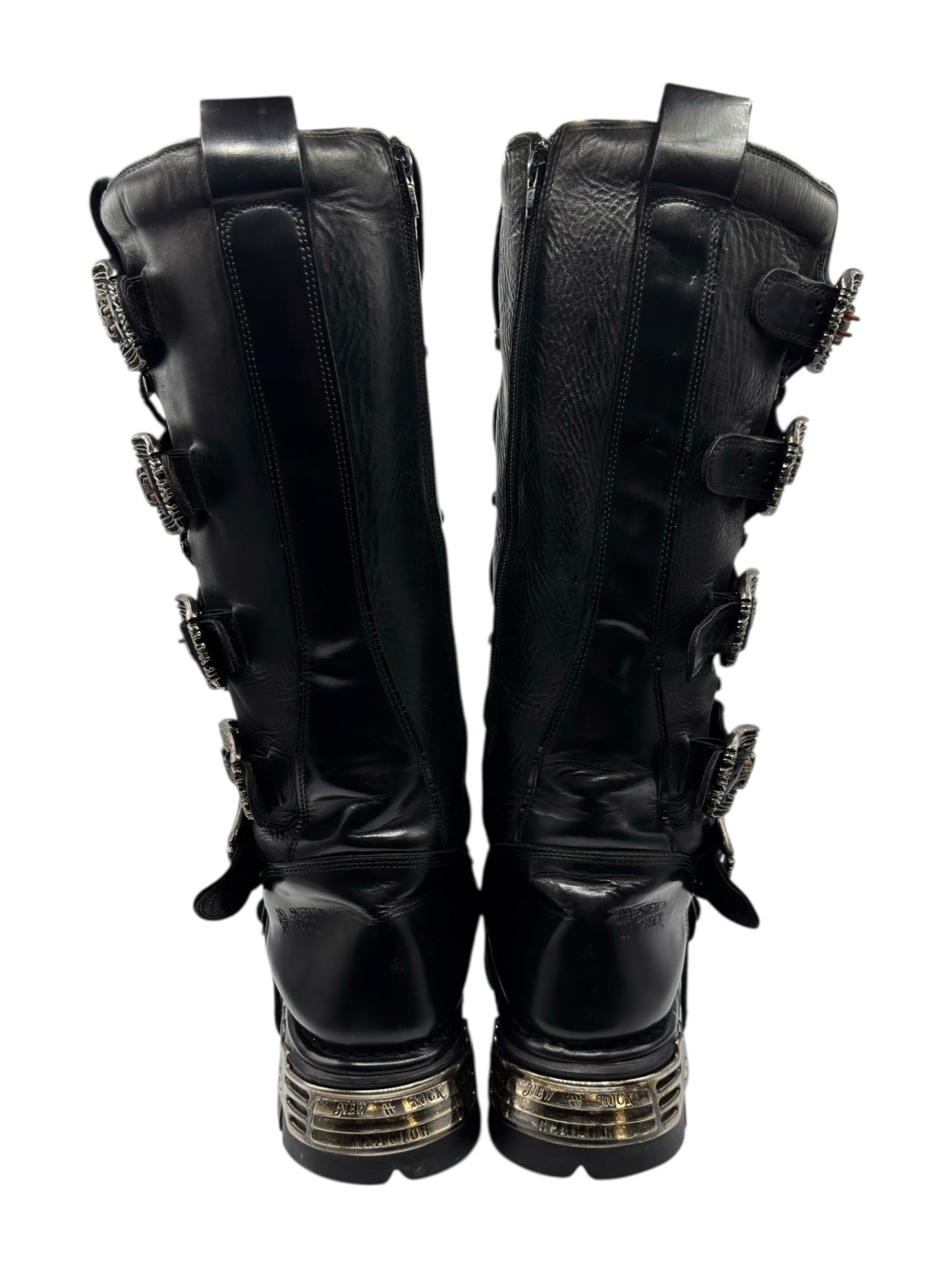 Vintage New Rock knee high reactor leather boots size 44