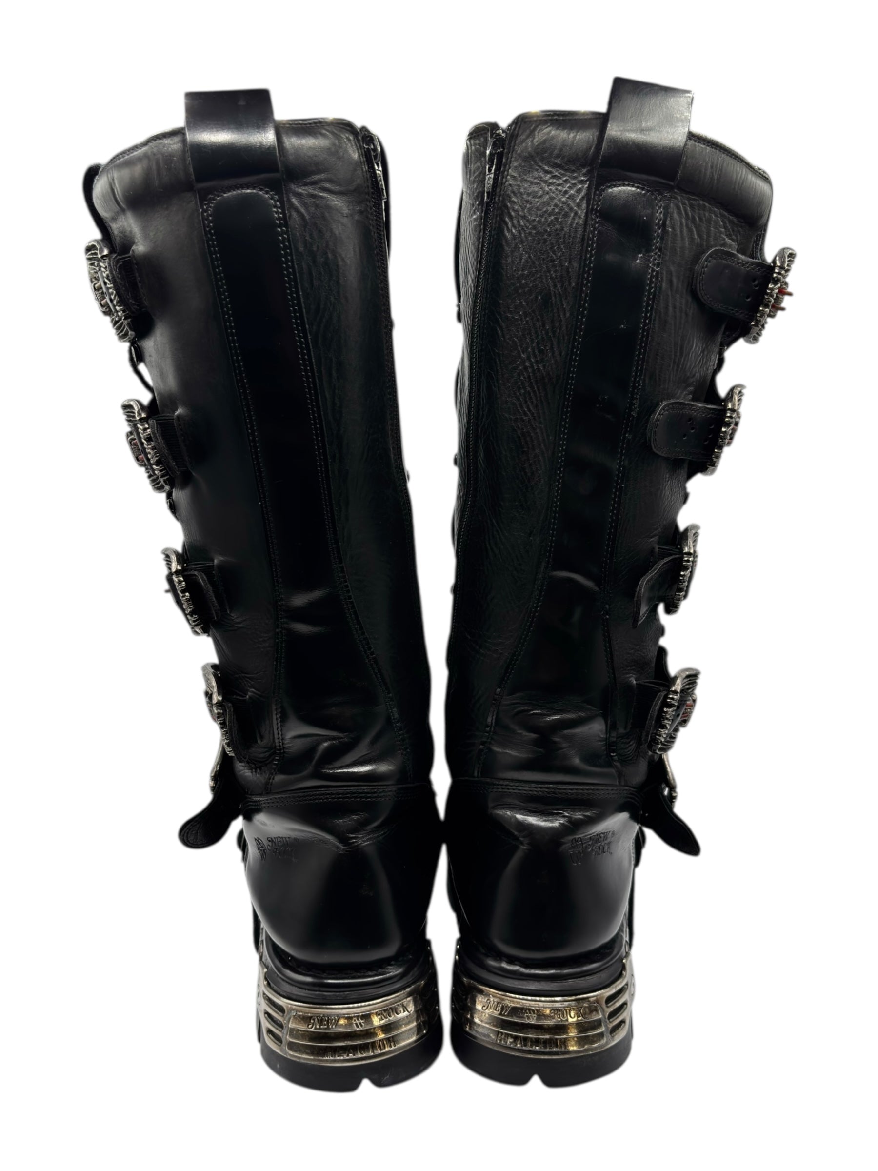 Vintage New Rock knee high reactor leather boots size 44