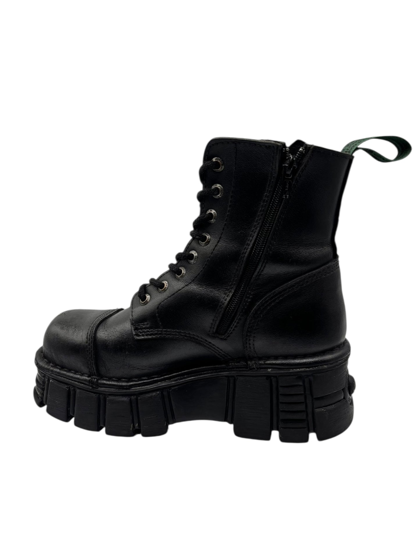 New Rock mili lace-up leather platform boots size 39