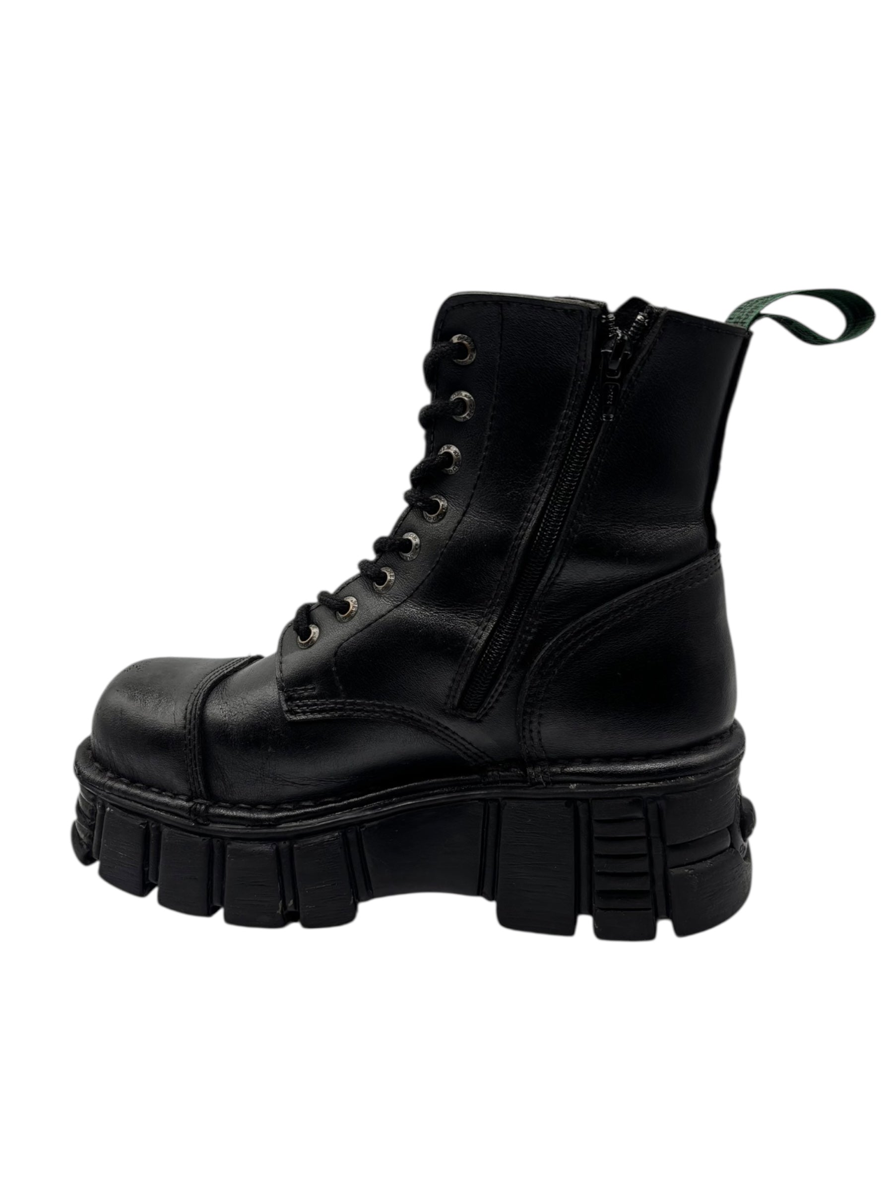 New Rock mili lace-up leather platform boots size 39