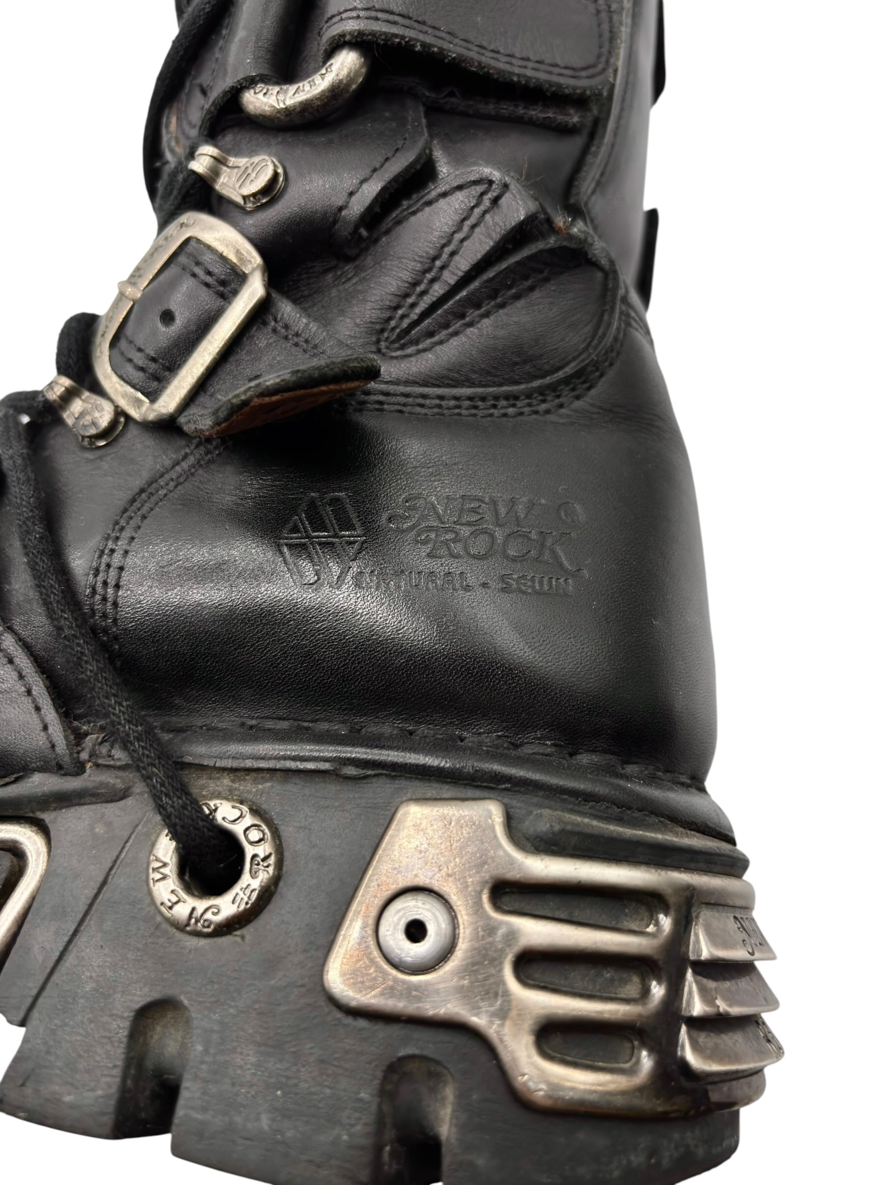 Vintage New Rock knee high reactor leather boots size 41