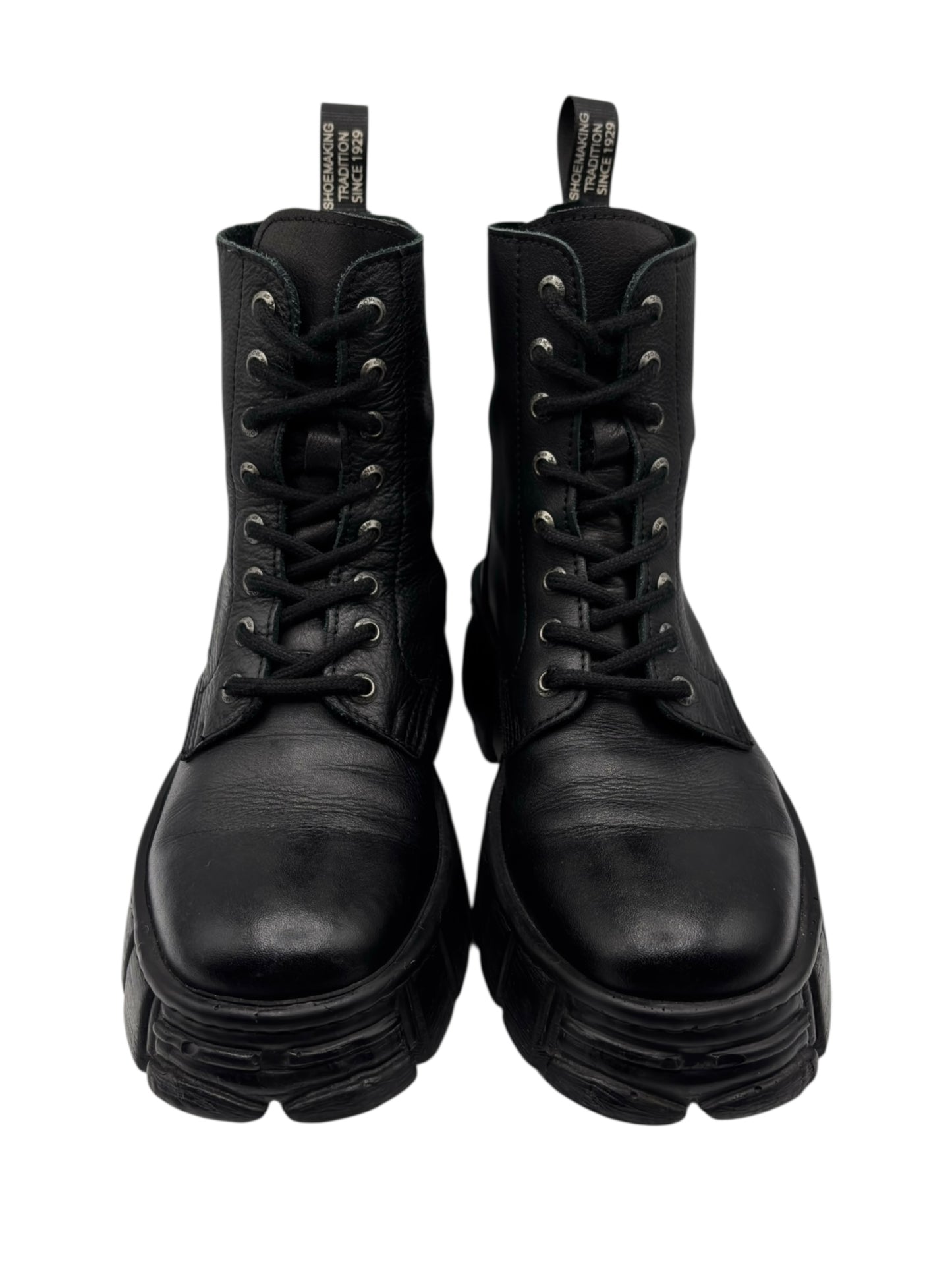 New Rock mili lace-up leather platform boots size 38