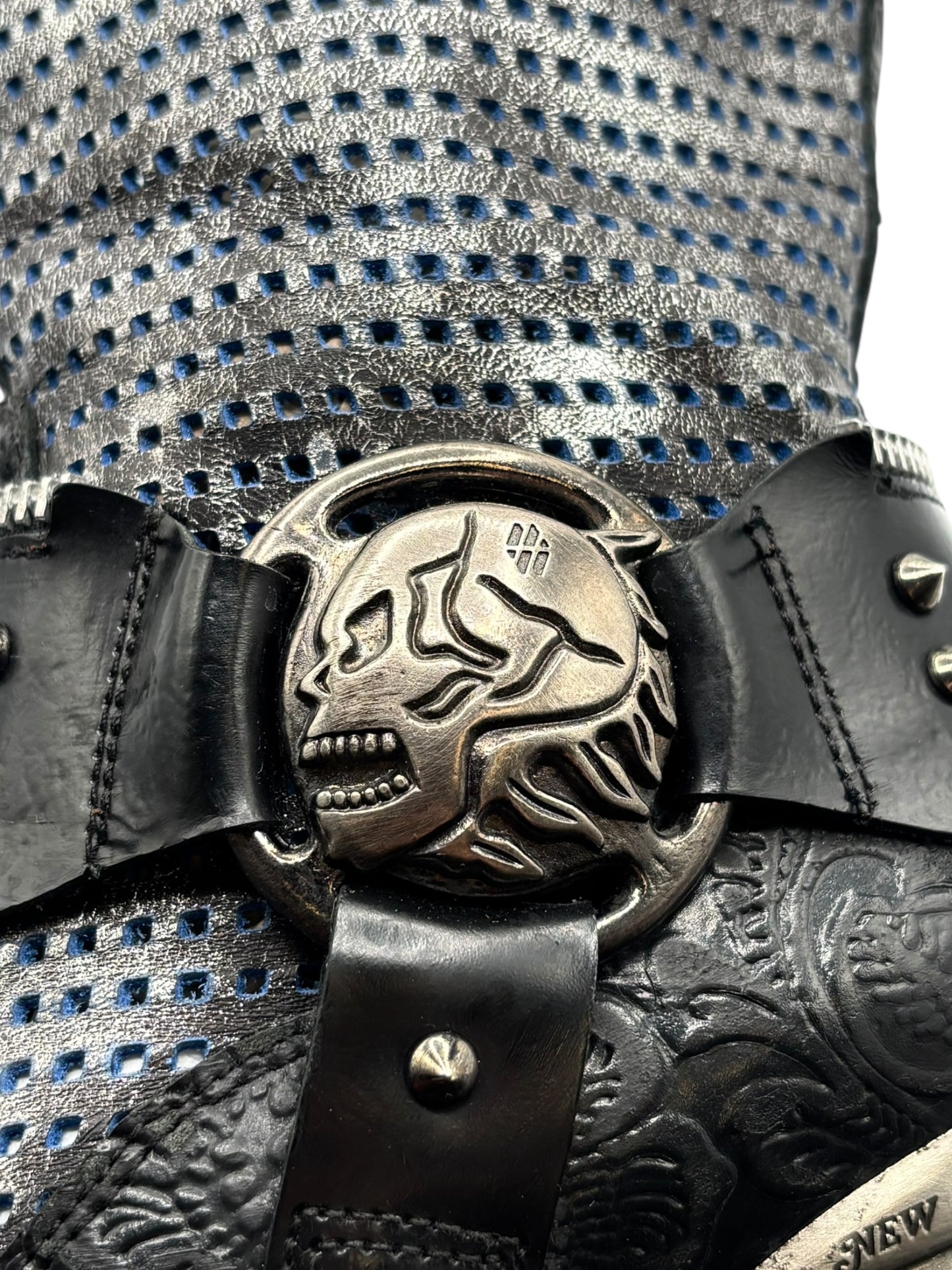 Vintage New Rock round/toe leather heels size 37