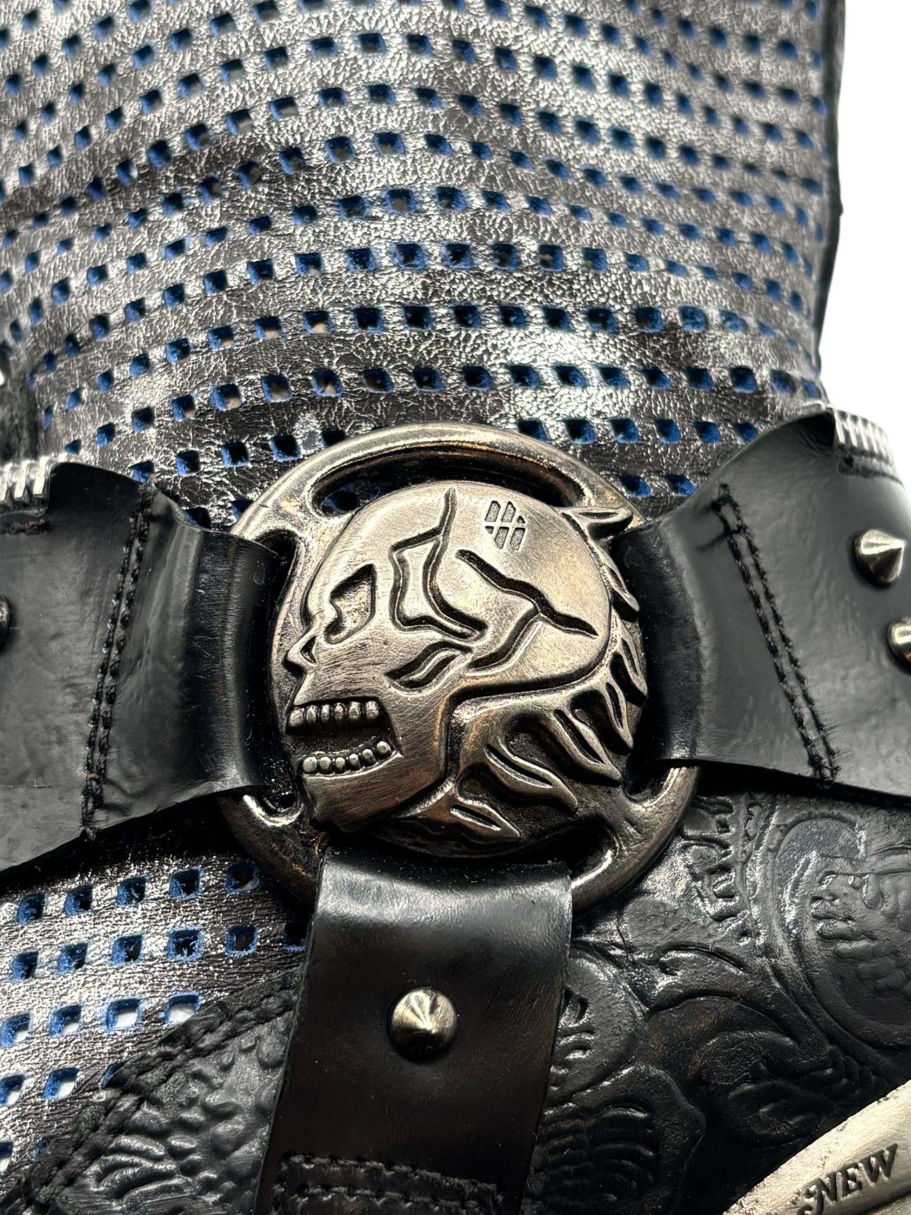 Vintage New Rock round/toe leather heels size 37