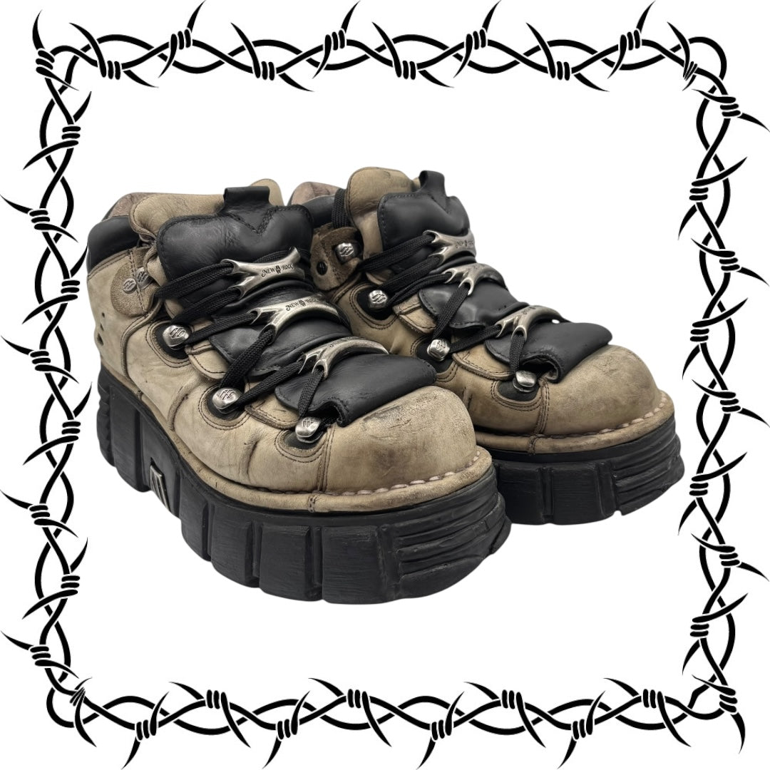 New Rock M-106 grey platform boots size 40