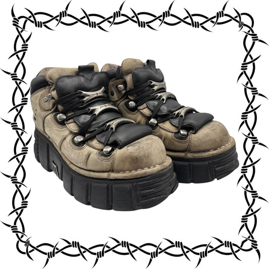 New Rock M-106 grey platform boots size 40