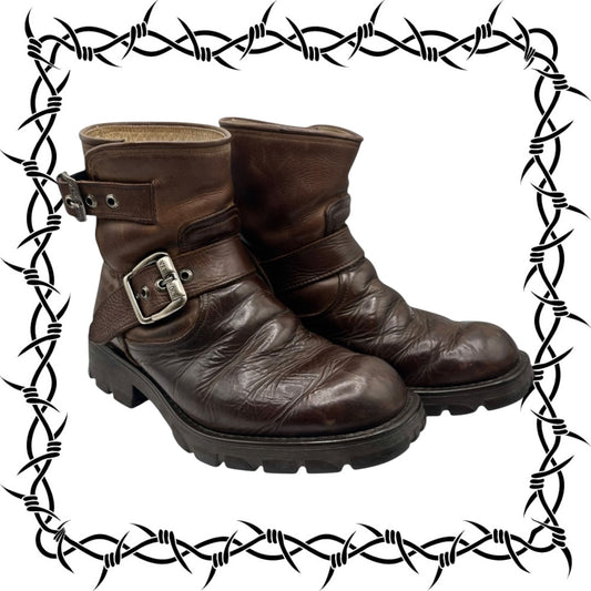 Vintage New Rock leather biker boots size 39